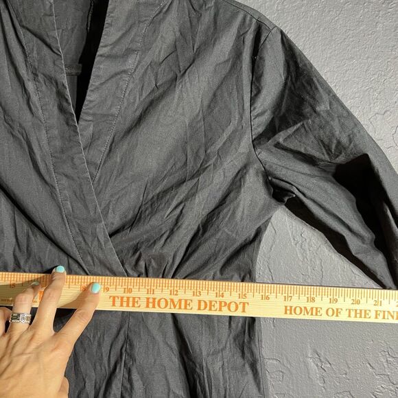 Sunhee Moon Womens Dress 2 Black Mini 3/4‎ Flare Sleeve Faux Wrap V-Neck Zipper - Picture 8 of 14